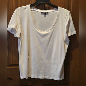 Jones New York White Scoop Neck Tee